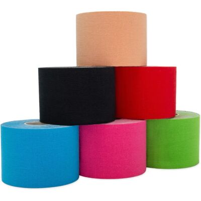 Nastro di kinesio axion - Impermeabile, Skin-Friendly, Elastico - Set da 6 Nastro di kinesio axion - Impermeabile, Skin-Friendly, Elastico - Set da 6