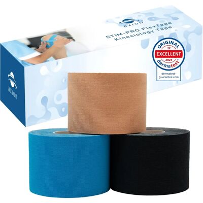 Nastro di kinesio Axion - Multicolore - 3 pezzi - 5mx5cm Nastro di kinesio Axion - Multicolore - 3 pezzi - 5mx5cm
