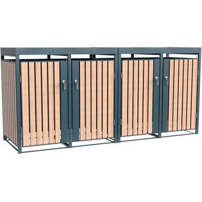 Westmann Planta Mülltonnenbox Braun - 4 x 240L, Stahl Westmann Planta Mülltonnenbox Braun - 4 x 240L, Stahl