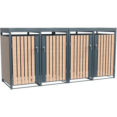 Westmann Planta Mülltonnenbox Braun - 4 x 240L, Stahl Westmann Planta Mülltonnenbox Braun - 4 x 240L, Stahl