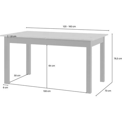 Finori Coburg 120cm Ausziehbarer Esstisch - Esstisch Finori Coburg 120cm Ausziehbarer Esstisch - Esstisch