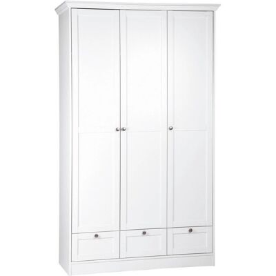 Armoire Landwood Blanche à 3 Portes et 3 Tiroirs - Publicité Armoire Landwood Blanche à 3 Portes et 3 Tiroirs - Publicité