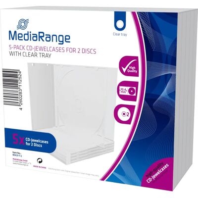 MediaRange Transparentes 2-Disc CD Jewel Case - Packung mit 5 MediaRange Transparentes 2-Disc CD Jewel Case - Packung mit 5