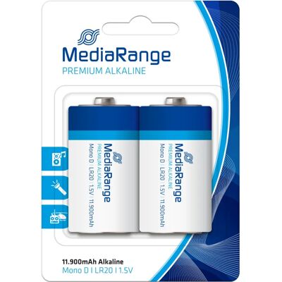 Batteria Alcalina MediaRange MRBAT109 D - Confezione da 2 Batteria Alcalina MediaRange MRBAT109 D - Confezione da 2