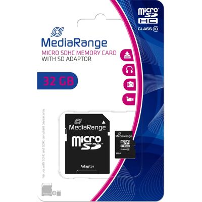 MediaRange 32GB MicroSDHC Classe 10 - Carte mémoire - Publicité MediaRange 32GB MicroSDHC Classe 10 - Carte mémoire - Publicité