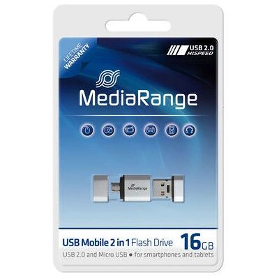 MediaRange 16GB USB Mobile 2 en 1 OTG - Clé USB - Publicité MediaRange 16GB USB Mobile 2 en 1 OTG - Clé USB - Publicité
