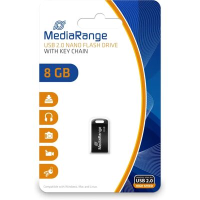 MediaRange MR920 USB-flashminne 8 GB - USB Type-A 2.0 Svart MediaRange MR920 USB-flashminne 8 GB - USB Type-A 2.0 Svart