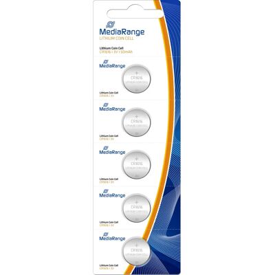 Pile au lithium MediaRange CR1616 - Pack de 5 - Publicité Pile au lithium MediaRange CR1616 - Pack de 5 - Publicité