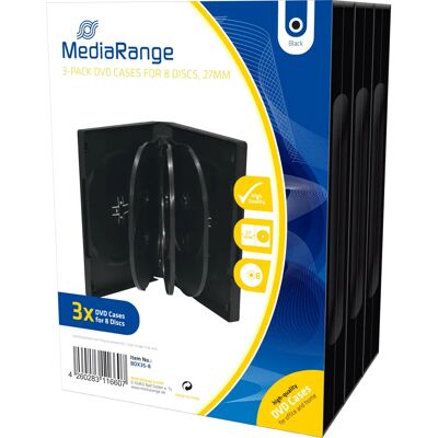 MediaRange Boîtier bijou noir 8 disques - Rangement de disques optiques MediaRange Boîtier bijou noir 8 disques - Rangement de disques optiques