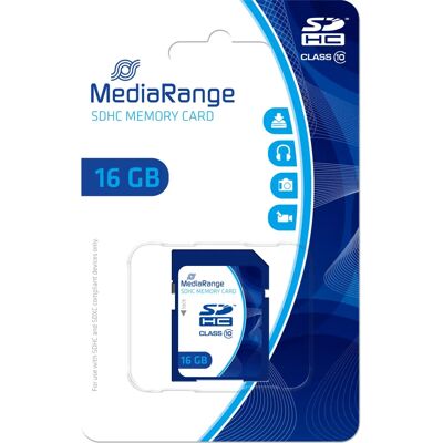 MediaRange MR963 16GB Blue SDHC Class 10 Memory Card MediaRange MR963 16GB Blue SDHC Class 10 Memory Card