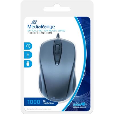MediaRange MROS201 Ambidextrous USB Optischer Maus - Büro MediaRange MROS201 Ambidextrous USB Optischer Maus - Büro
