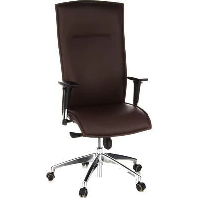 hjh OFFICE Murano 20 - Chaise de Bureau en Cuir Marron Foncé hjh OFFICE Murano 20 - Chaise de Bureau en Cuir Marron Foncé