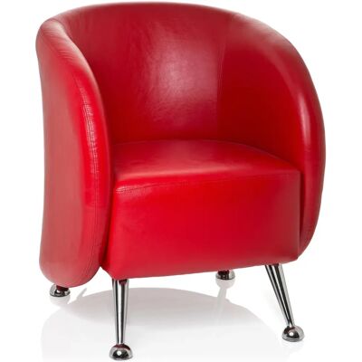 HJH OFFICE St. Lucia - Fauteuil Rouge - Design Rétro Classique - Publicité HJH OFFICE St. Lucia - Fauteuil Rouge - Design Rétro Classique - Publicité