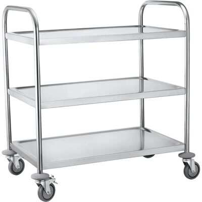 Neutral Servierwagen aus Edelstahl - 3 Etagen - 150 kg Neutral Servierwagen aus Edelstahl - 3 Etagen - 150 kg