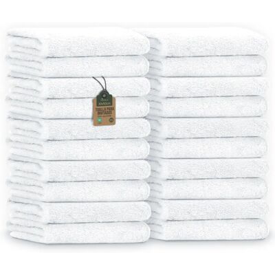 NatureMark 20x Serviettes invité blanches - Serviettes de bain et mains NatureMark 20x Serviettes invité blanches - Serviettes de bain et mains
