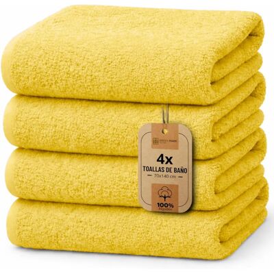 NatureMark Zestaw Ręczników - 70x140cm, Żółty - Ręczniki NatureMark Zestaw Ręczników - 70x140cm, Żółty - Ręczniki