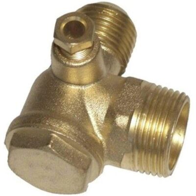 Aerotec 9048003 Messing terugslagklep voor perslucht - 3/4" tank, 1/2" pijp Aerotec 9048003 Messing terugslagklep voor perslucht - 3/4" tank, 1/2" pijp