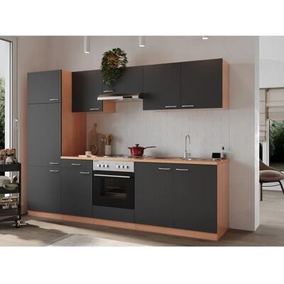 Set Cucina Respekta Basic - 270cm, Grigio/Buche Set Cucina Respekta Basic - 270cm, Grigio/Buche