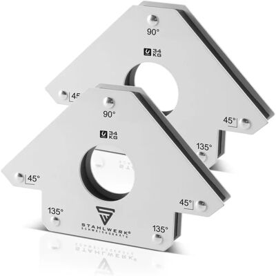 STAHLWERK 2 × Magnet-Schweisswinkel - 45° x 90° x 135° - 34 kg STAHLWERK 2 × Magnet-Schweisswinkel - 45° x 90° x 135° - 34 kg