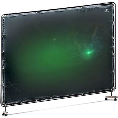 STAHLWERK Pared de protección de soldadura 2,4x1,8m Móvil UV resistente STAHLWERK Pared de protección de soldadura 2,4x1,8m Móvil UV resistente