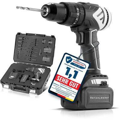 Stahlwerk Akku-Bohrschrauber Set - Brushless, 20V, 60Nm, LED-Licht Stahlwerk Akku-Bohrschrauber Set - Brushless, 20V, 60Nm, LED-Licht