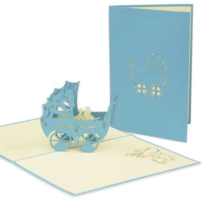 LINPOPUP - 3D Pop-Up - bleu clair - Bébé - Carte de vœux - Publicité LINPOPUP - 3D Pop-Up - bleu clair - Bébé - Carte de vœux - Publicité
