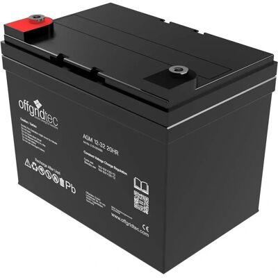 OFFGRIDTEC 12V 32Ah Hlubokocyklová AGM baterie - Solární energie OFFGRIDTEC 12V 32Ah Hlubokocyklová AGM baterie - Solární energie