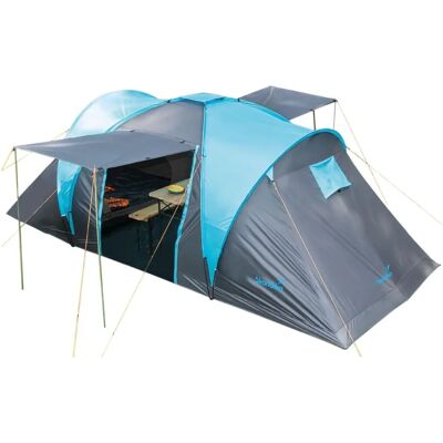 Tente Skandika Bleu Ciel - Camping 4 Personnes avec 2 Cabines - Publicité Tente Skandika Bleu Ciel - Camping 4 Personnes avec 2 Cabines - Publicité