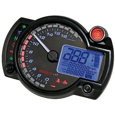 KOSO RX2N+ Cockpit multifonction numérique - 20,000 RPM - Publicité KOSO RX2N+ Cockpit multifonction numérique - 20,000 RPM - Publicité
