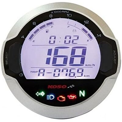 Koso Digital Cockpit - Argent Unisexe - 5 Voyants - Imperméable - Publicité Koso Digital Cockpit - Argent Unisexe - 5 Voyants - Imperméable - Publicité