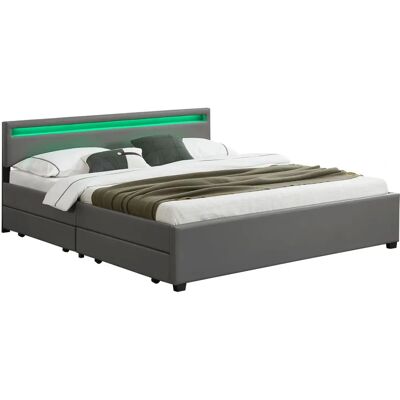 Juskys - Lyon - 180x200 cm - Grigio - Letto Juskys - Lyon - 180x200 cm - Grigio - Letto