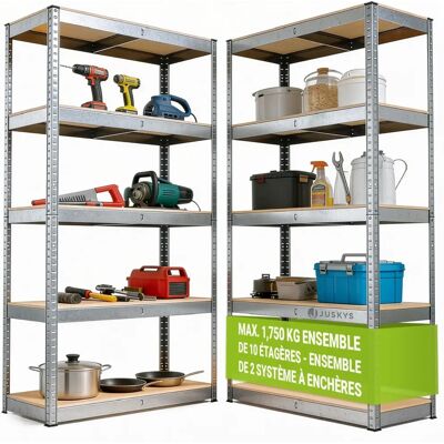 Juskys - Basic 2x 180 x 90 x 40 cm - 10 étagères - Storage rack - Publicité Juskys - Basic 2x 180 x 90 x 40 cm - 10 étagères - Storage rack - Publicité