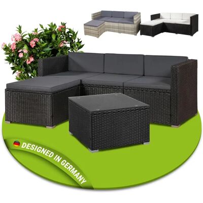 Juskys Gartenset Punta Cana - Wetterfeste Polyrattan-Garnitur mit 3-Sitzer, Hocker, Tisch Juskys Gartenset Punta Cana - Wetterfeste Polyrattan-Garnitur mit 3-Sitzer, Hocker, Tisch