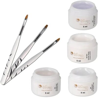 SUN GARDEN Kit Gel UV - Blanc - 5 Pinceaux SUN GARDEN Kit Gel UV - Blanc - 5 Pinceaux