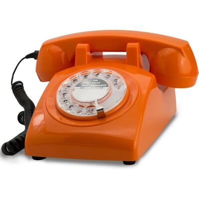 Téléphone Vintage Opis 60s Orange - Style Rétro - Publicité Téléphone Vintage Opis 60s Orange - Style Rétro - Publicité