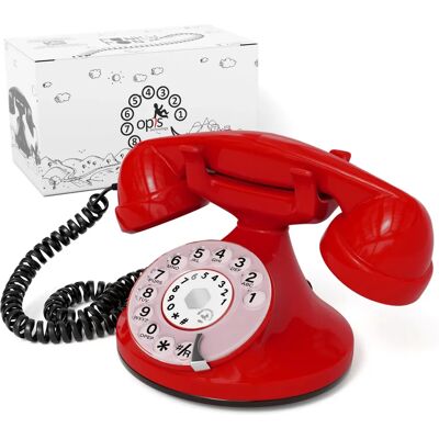 Téléphone Rétro Rotatif Rouge OPIS TECHNOLOGY - Téléphone - Publicité Téléphone Rétro Rotatif Rouge OPIS TECHNOLOGY - Téléphone - Publicité