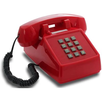 OPIS TECHNOLOGY Téléphone Vintage Rouge Pushmefon - Téléphone Classique - Publicité OPIS TECHNOLOGY Téléphone Vintage Rouge Pushmefon - Téléphone Classique - Publicité