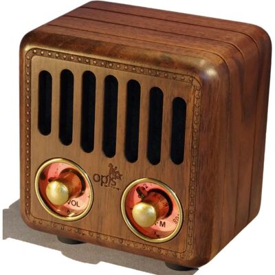 Radio Opis Technology 2 - Enceinte Bluetooth/FM Noyer - Publicité Radio Opis Technology 2 - Enceinte Bluetooth/FM Noyer - Publicité