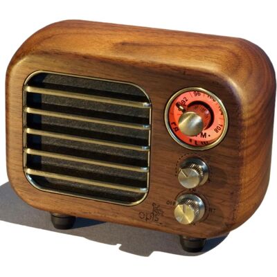 Radio Opis Technology 3 - Enceinte Bluetooth/Fm en Bois de Noyer - Publicité Radio Opis Technology 3 - Enceinte Bluetooth/Fm en Bois de Noyer - Publicité