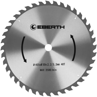 Eberth - Disco de corte de sierra circular - 405mm, 40 Dientes, Carburo de Tungsteno Eberth - Disco de corte de sierra circular - 405mm, 40 Dientes, Carburo de Tungsteno