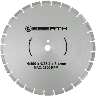 Eberth - Disco de corte diamante - 400mm, 3,4mm - Universal para corte en seco y húmedo Eberth - Disco de corte diamante - 400mm, 3,4mm - Universal para corte en seco y húmedo