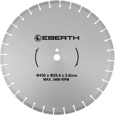 Dischi diamantati EBERTH - 450mm diametro, foro 25,4mm, spessore 3,6mm - Universale Dischi diamantati EBERTH - 450mm diametro, foro 25,4mm, spessore 3,6mm - Universale