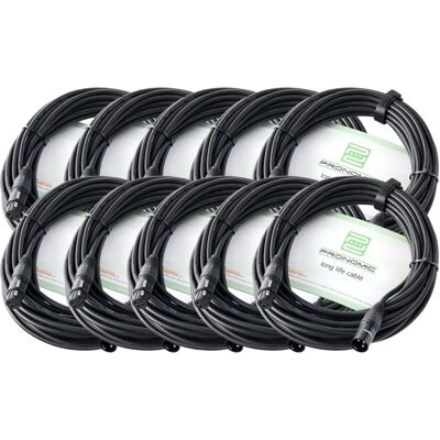 Pronomic - XLR Cable - 10 m - 10x - Set de câbles - Publicité Pronomic - XLR Cable - 10 m - 10x - Set de câbles - Publicité