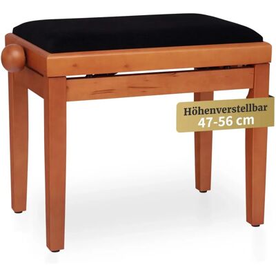 Banquette de piano en hêtre Cantabile - Réglable en hauteur 47-56cm - Noir - Publicité Banquette de piano en hêtre Cantabile - Réglable en hauteur 47-56cm - Noir - Publicité