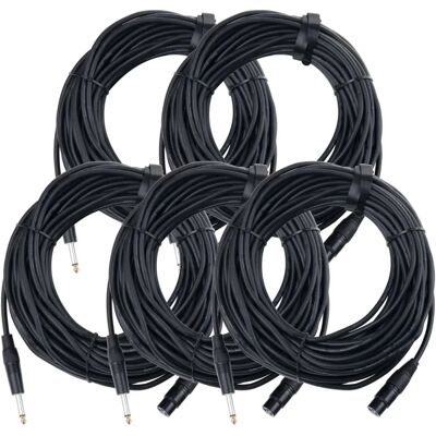 Pronomic - 5x20m Micro XLR 3points vers 6,35mm Jack Câble - Câble - Publicité Pronomic - 5x20m Micro XLR 3points vers 6,35mm Jack Câble - Câble - Publicité