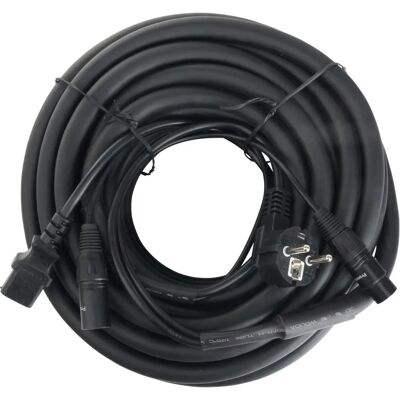 Câble hybride Pronomic EUIECX-15 - 15m, Schuko & XLR pour enceintes actives Câble hybride Pronomic EUIECX-15 - 15m, Schuko & XLR pour enceintes actives