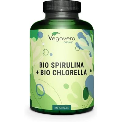 Vegavero Chlorella Spirulina Organica 240 Capsule - Integratore Vegavero Chlorella Spirulina Organica 240 Capsule - Integratore