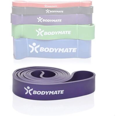 BODYMATE - 208cm Bande de résistance élastique - Violet - 16-36kg - Resistance band - Publicité BODYMATE - 208cm Bande de résistance élastique - Violet - 16-36kg - Resistance band - Publicité