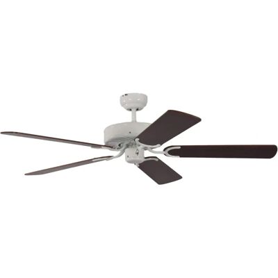 Pepeo Weiß / Mahagoni Deckenventilator - Potkuri - 132cm - Wendbare Flügel Pepeo Weiß / Mahagoni Deckenventilator - Potkuri - 132cm - Wendbare Flügel