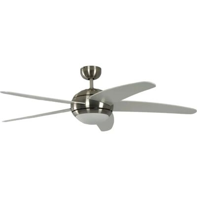 Ventilateur de plafond Pepeo Melton Nickel / Blanc - 132cm - Design Moderne - Publicité Ventilateur de plafond Pepeo Melton Nickel / Blanc - 132cm - Design Moderne - Publicité